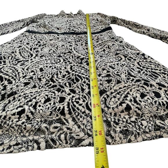Lost + Wander lace Above The Knee Dress in Cream/Black W/Velvet waist detail  L - Picture 7 of 11
